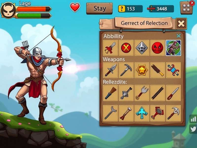 Archero weapon collection screen